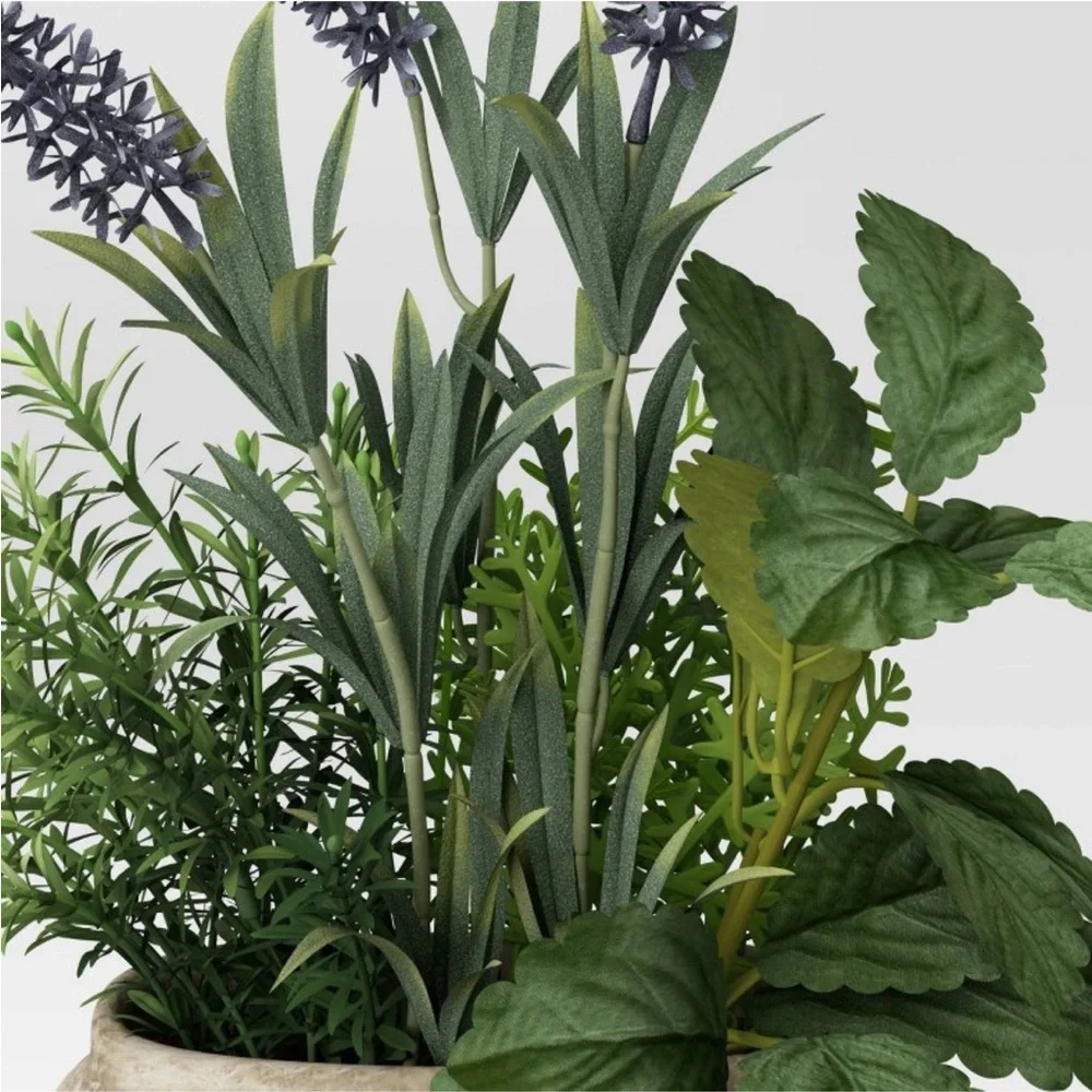 STUDIO MCGEE NWT faux herb dish garden in pot -11.5”